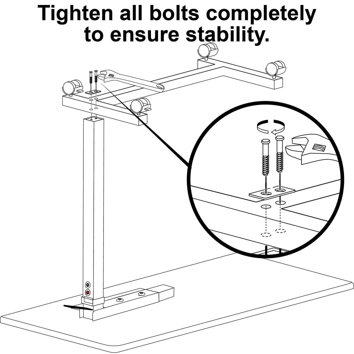Vaunn Medical Adjustable Overbed Bedside Table With Wheels (Hospital and Home Use)