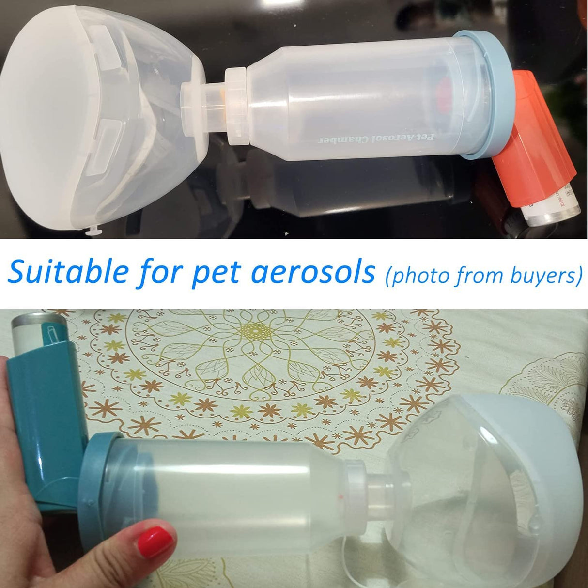 Nomeoop Feline Aerosol Chamber Inhaler Spacer for Cats and Kittens with Exclusive Pet Mask for Small Size Dogs and All Cats