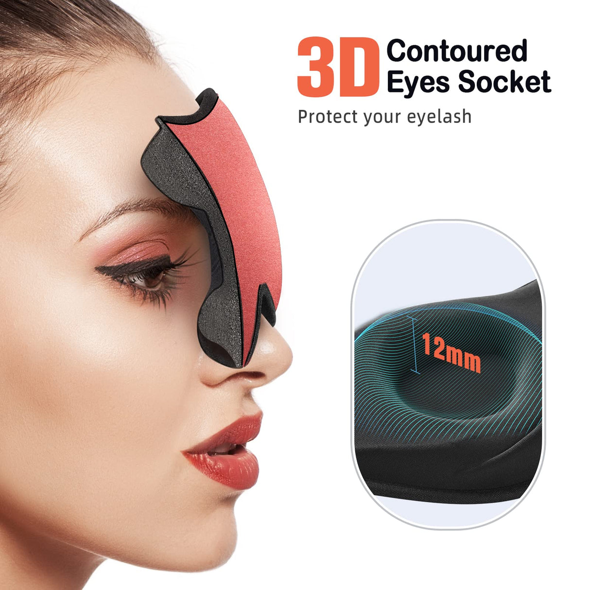 LitBear Sleep Masks for Women, Sleep Eye Mask for Sleeping, Comfortable Night Sleeping Mask, Soft Contoured Eye Cover for Sleeping with Elastic Strap for Side Sleeper Flying Shift Worker Light Sleeper