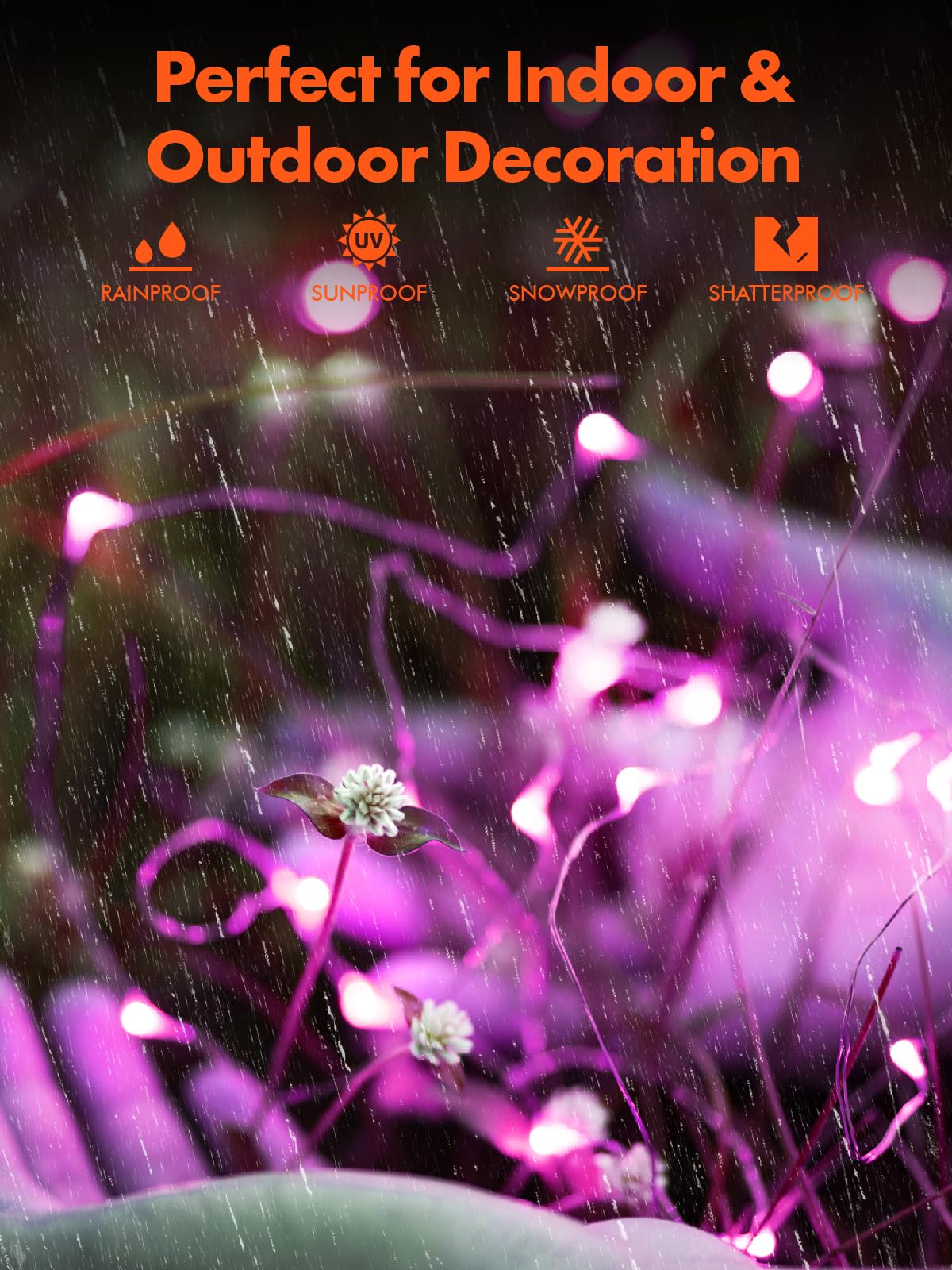 Twinkle Star 2 Pack Outdoor Solar String Lights, 39.4 FT 120 LED Solar Powered Halloween Decorative Fairy Lights with 8 Modes, Waterproof Black Wire for Christmas Patio Yard Wedding Party, Purple