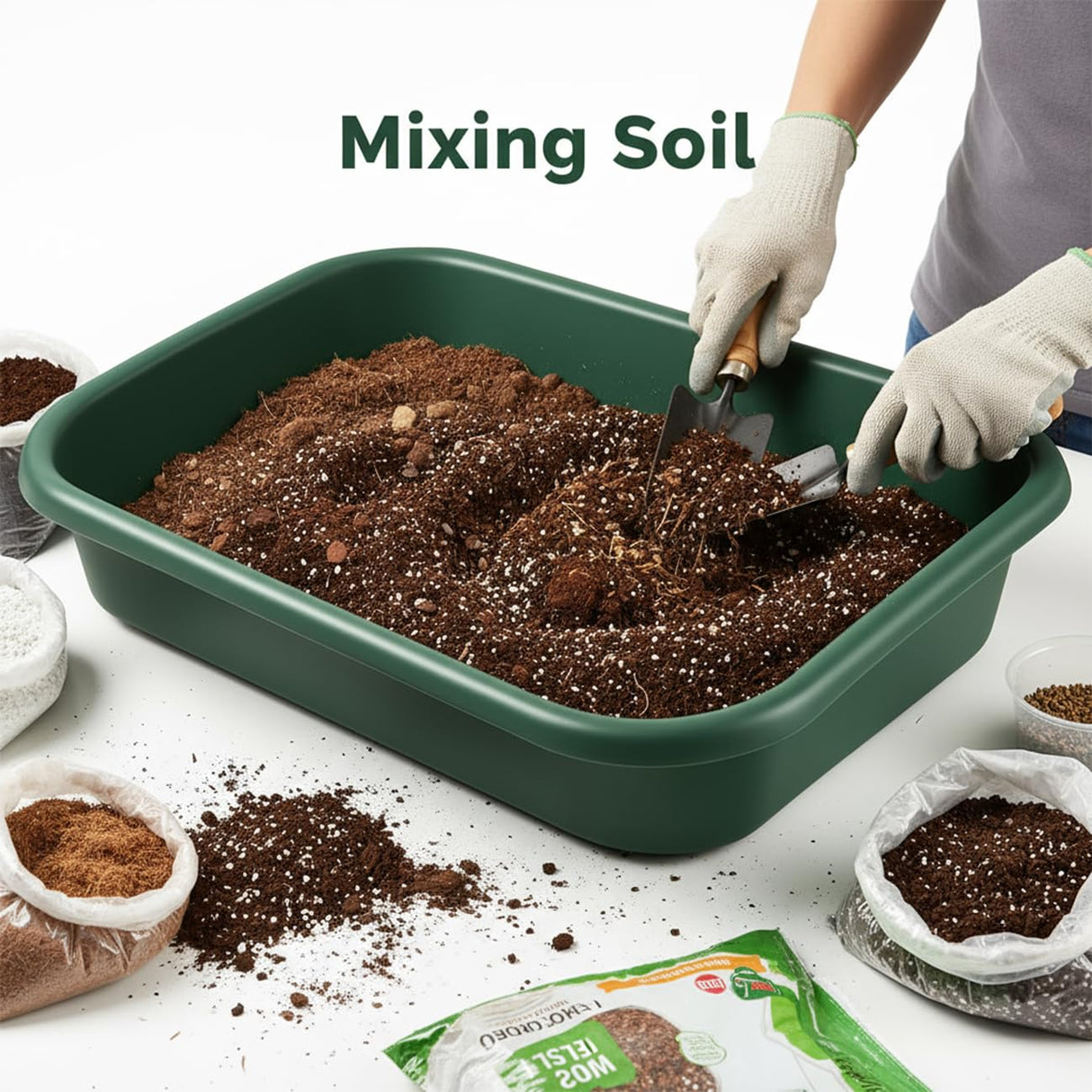 RooTrimmer 2 Pack Plant Repotting Tray – Multifunctional Heavy-Duty Large Capacity Gardening Tool for Seeding, Pot Moving, Soil Mixing, Hydroponic/Soil Cultivation, Transplanting,Black & Green