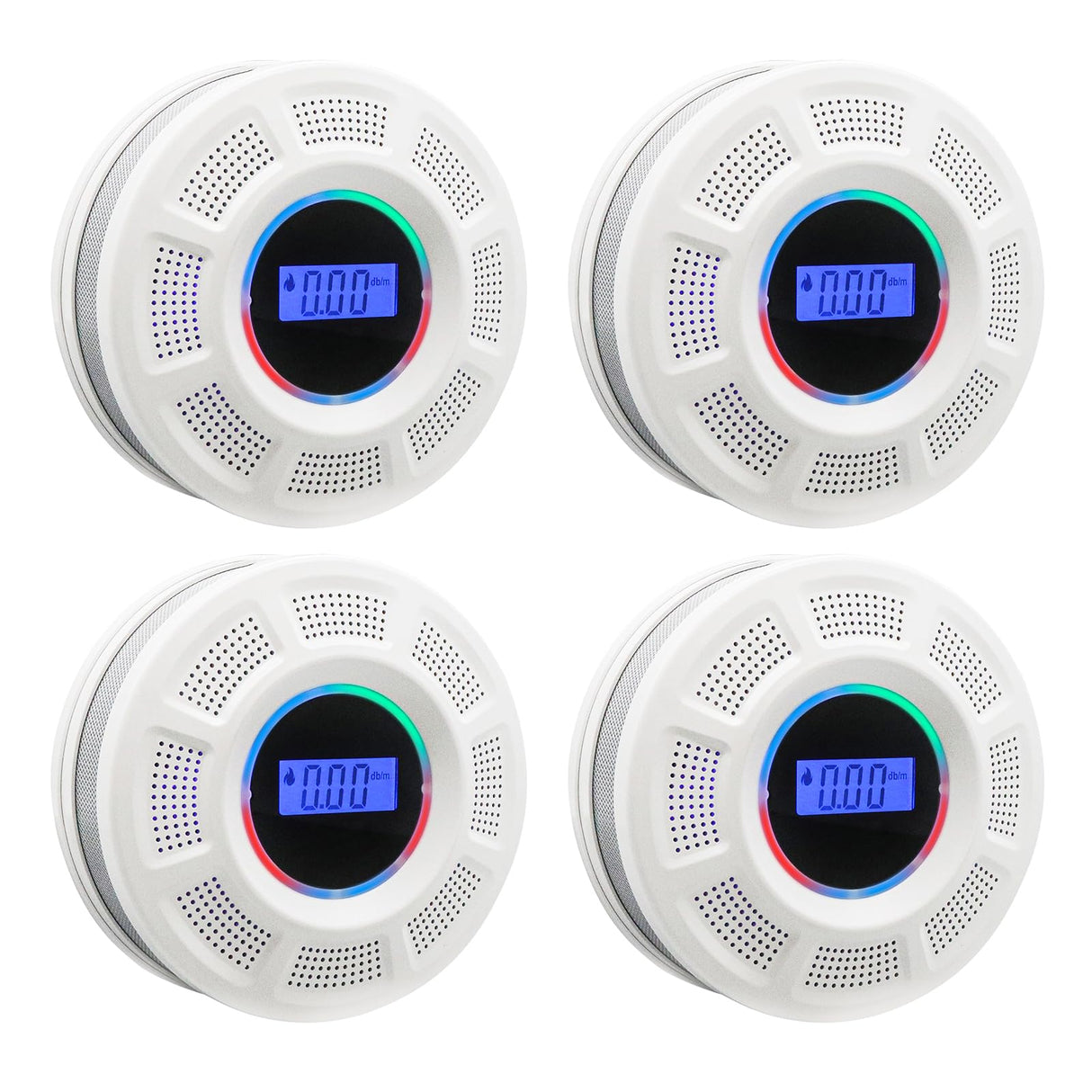 GiiHoo Smoke and Carbon Monoxide Detector Combo Powered by Battery, 2 in 1 CO & Smoke Alarm with LED Warning Light Indicators for Home, Travel, RV, Garage (4 Pack)