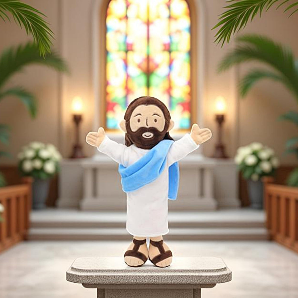 Yelakey 13" Jesus Plush, Jesus Stuffed Doll Plushie for Easter Christmas Church (Brown)