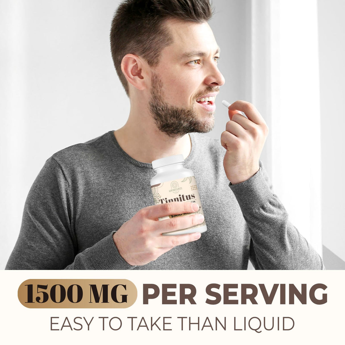 Kanacoufce 1500MG Tinnitus for Ringing Ears, Tinnitus Supplemen, 60 Capsules