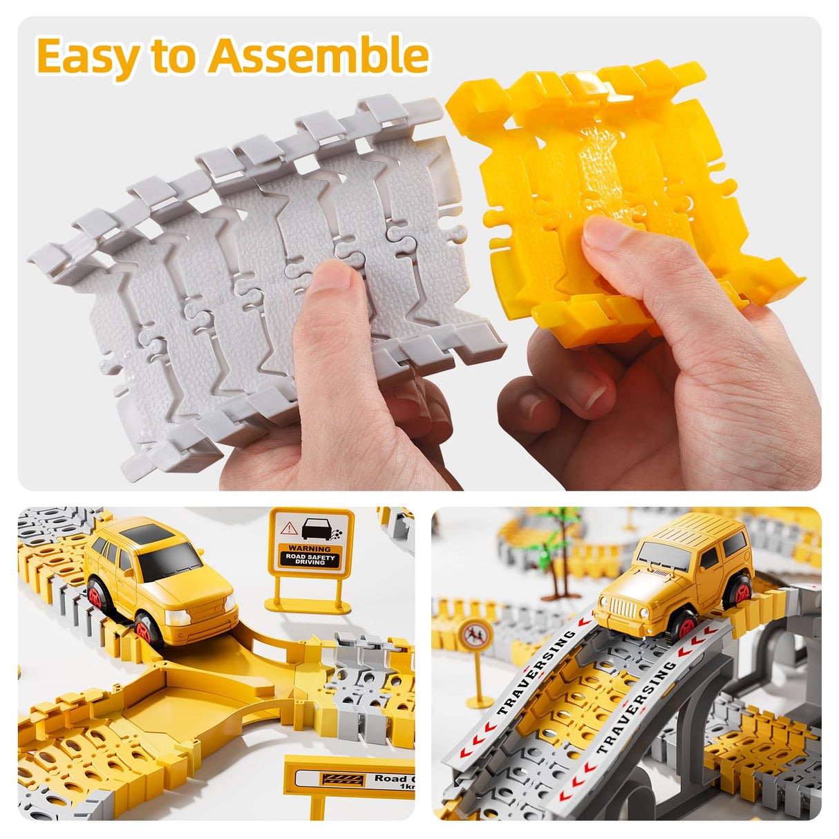 iHaHa Toddler Boy Toys 236 PCS Race Tracks Toys Gifts for 3 4 5 Year Old Boys Kids, 6 PCS Construction Car Toys Gifts for 2 3 4 5 Year Old Boys, Christmas Birthday Gifts Toys for 3 4 5 Year Old Boys