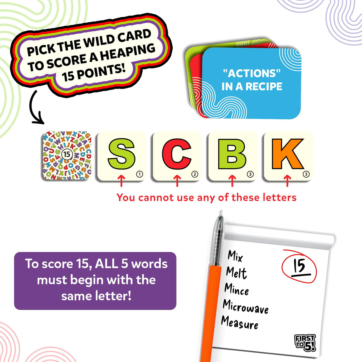 Skillmatics Board & Card Game - First to 5, Category Game with a Twist, Quick Thinking, Perfect for Parties, Christmas, Family Game Nights, Gifts for Kids, Teens, Adults, Ages 8, 9, 10 & Up
