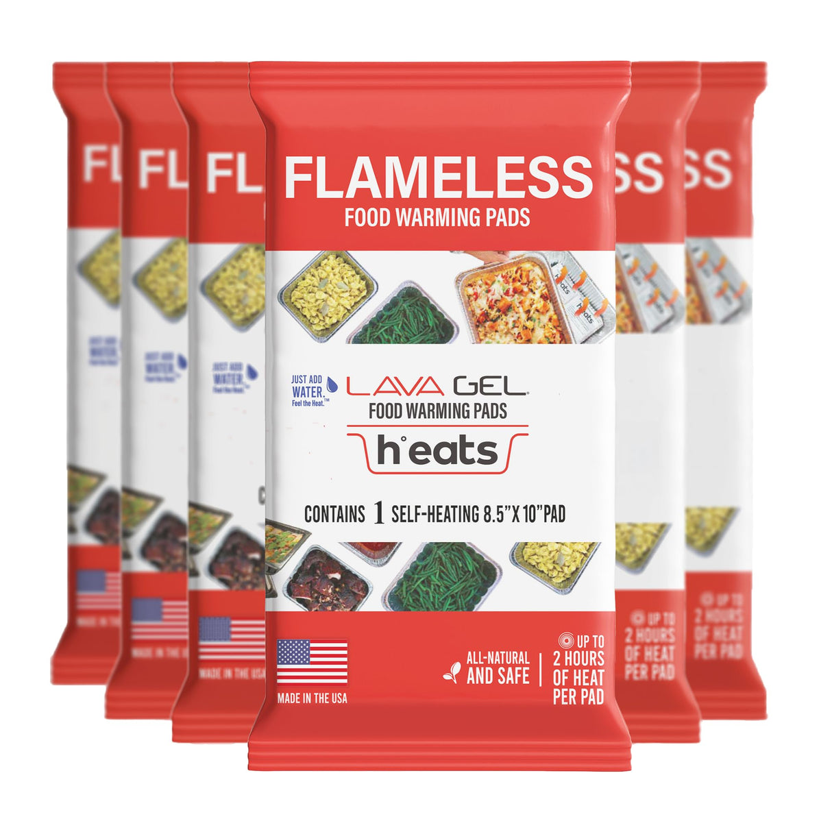 Flameless Food Warmers (6 Pack) – Disposable Pads to Keep Food Warm – Half Size Pan Warmers for Catering, Buffet, Parties & Chafing Dishes