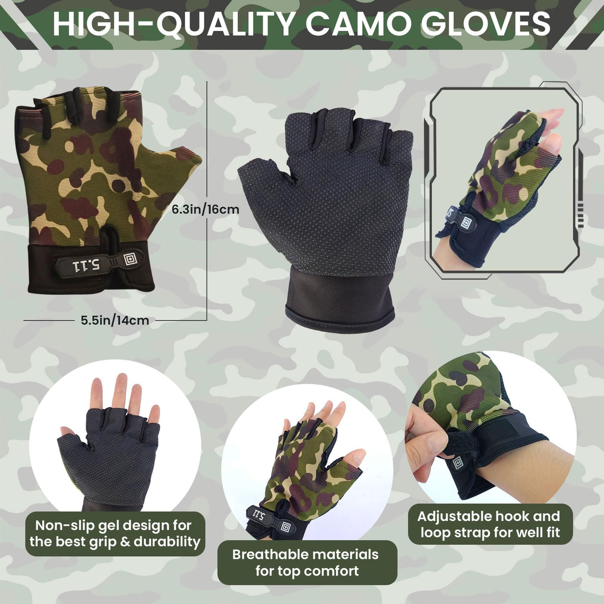 20 Piece Army Costume for Kids, Soldier Military Dress up for Boys 3-10, Kids Army Gear Role Play, Halloween Costume Camouflage Set with Vest, Camo Gloves, Helmet, Halloween Christmas Gift for Kids