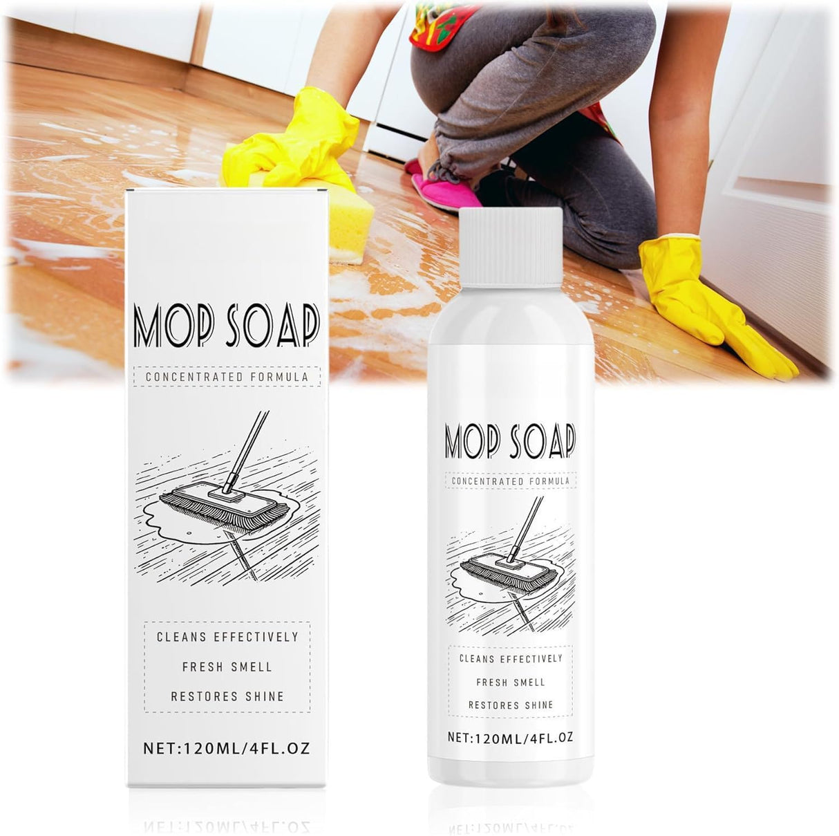 XRSP Mop Soap Brazilian Waves 2PCS, Concentrated Mop Soap, Fresh Scent Floor Cleaner, Multi-Purpose Liquid, Multi-purpose Cleaner Liquid Pet-friendly Mop Cleaner Soap