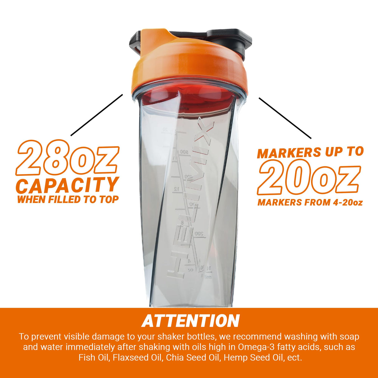 HELIMIX 2.0 Vortex Blender Shaker Bottle Holds upto 28oz | No Blending Ball or Whisk | USA Made | Portable Pre Workout Whey Protein Drink Shaker Cup | Mixes Cocktails Smoothies Shakes | Top Rack Safe