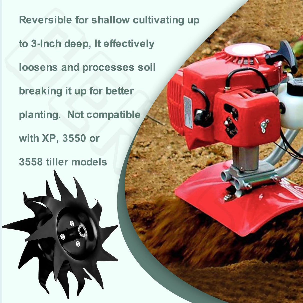 1622 Power Tiller Tines Compatible with All Mantis Tiller/Cultivators