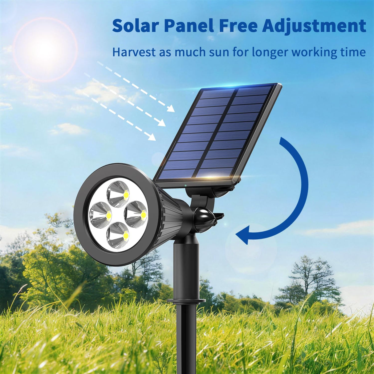 JEJOT 6 Pack Solar Lights Outdoor Waterproof IP65,Warm White Light,2 Lighting Modes,Solar Powered Spotlights for Yard Garden Solar Spot Lights for Flag Landscape Auto On/Off