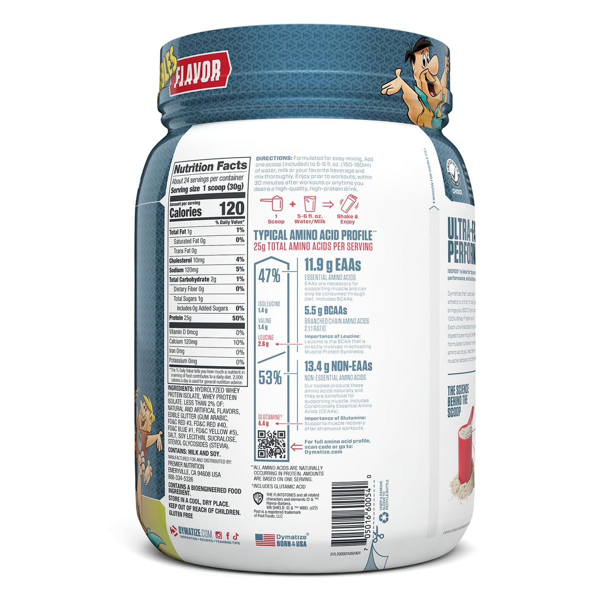 Dymatize ISO100 Hydrolyzed Protein Powder, 100% Whey Isolate Protein, 25g of Protein, 5.5g BCAAs, Gluten Free, Fast Absorbing, Easy Digesting, Fruity Pebbles, 24 Servings