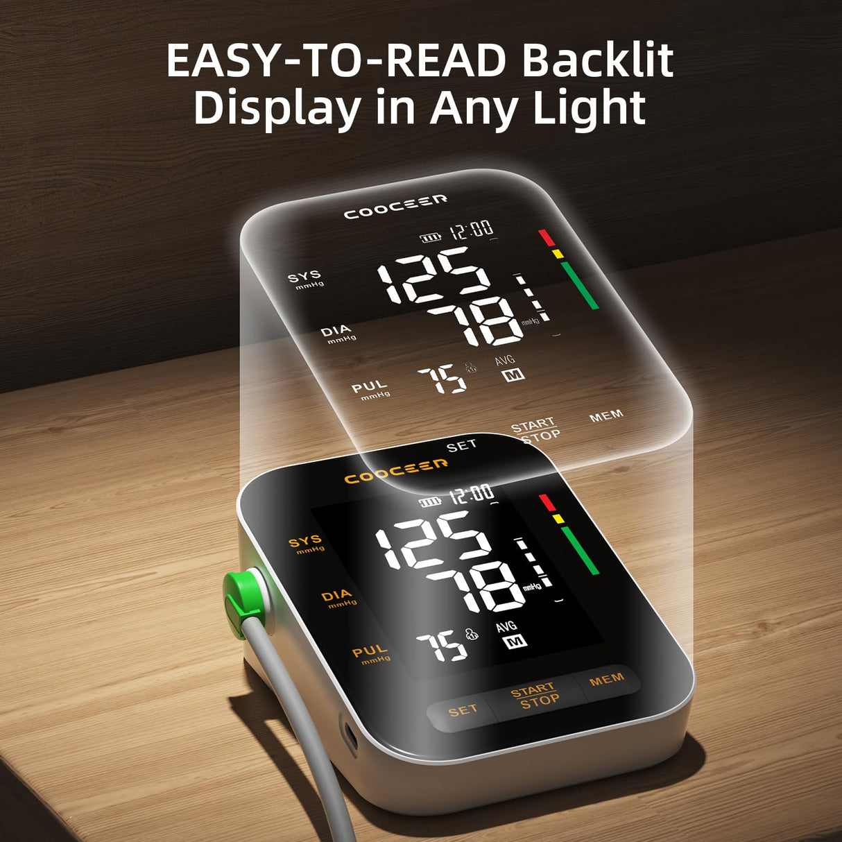 Automatic Blood Pressure Monitor: X8 Digital Blood Pressure Machine Upper arm for Home use with Adjustable BP Cuff(8.7-16.5") - Large Backlit Display (Black)