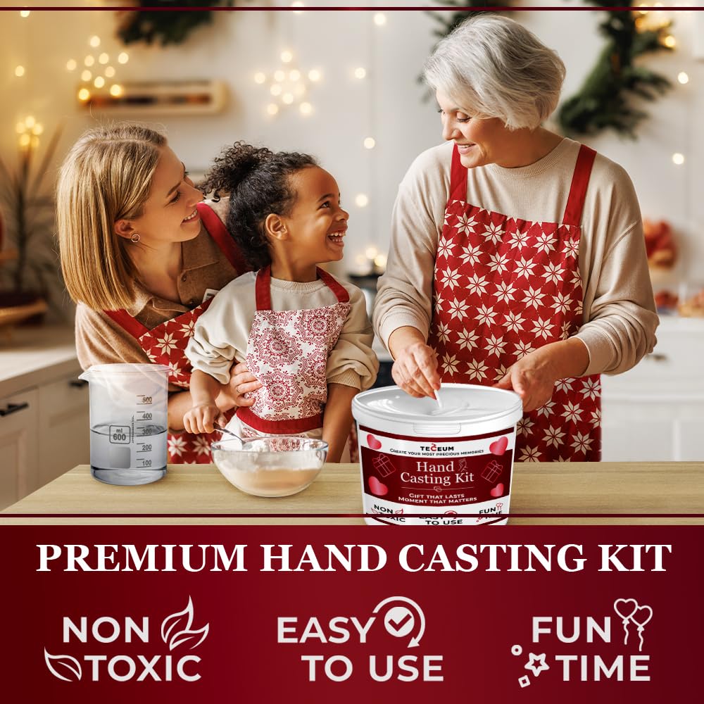 TECEUM Hand Casting Kit β Unique Gift for Babies & Adults β Ideal DIY Gift for Your Loved Ones, Couples, Family β For Wedding, Anniversary, Baby Shower, Motherβs Day, Christmas β Romantic Gifts β Kit1