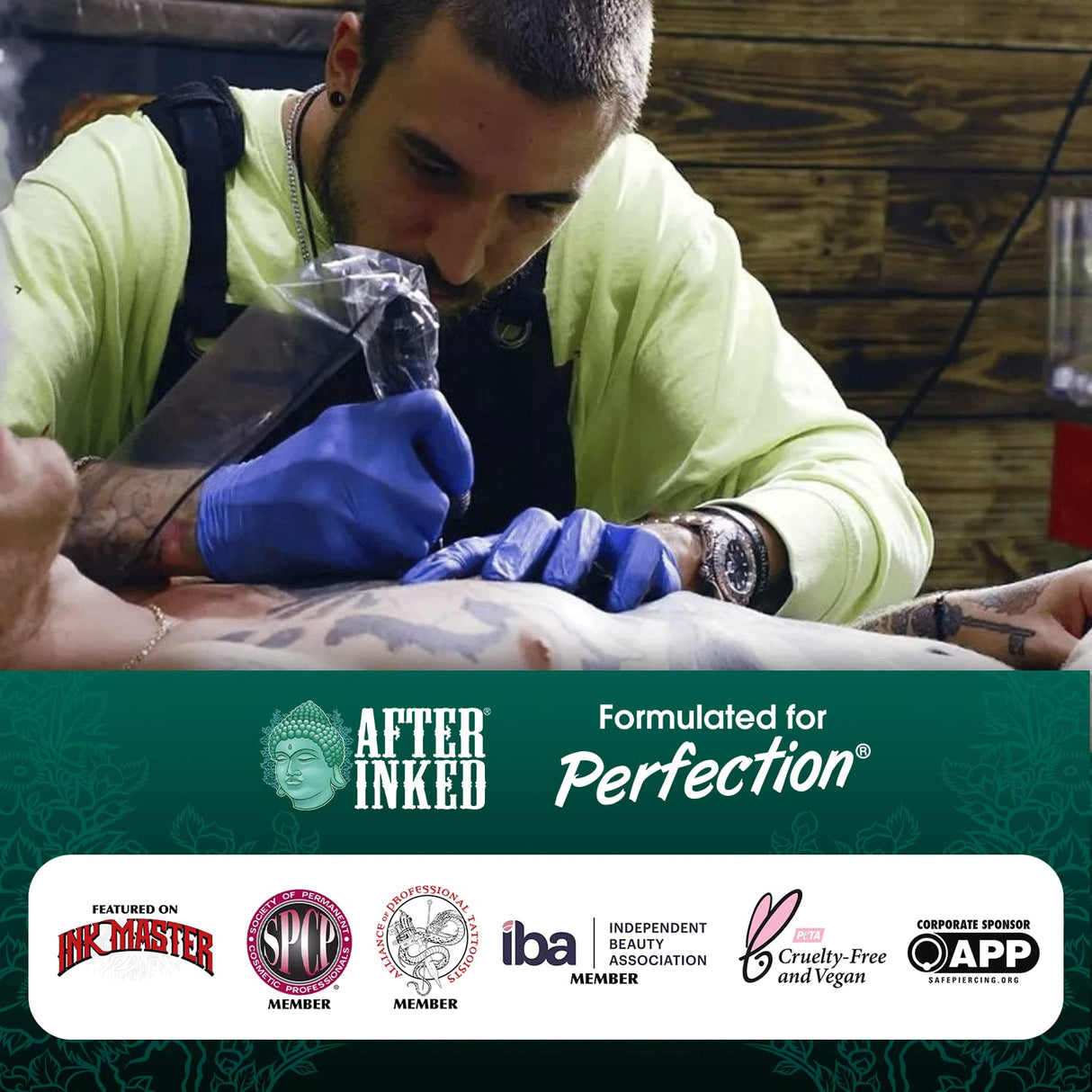 After Inked Tattoo Aftercare Lotion – Moisturizing Balm for Inked Skin, As Seen on INK MASTER – Hydrating Cream with Grape Seed Oil, Skin Nourishment & Daily Maintenance – 3 Fluid oz Tube (1-Pack)