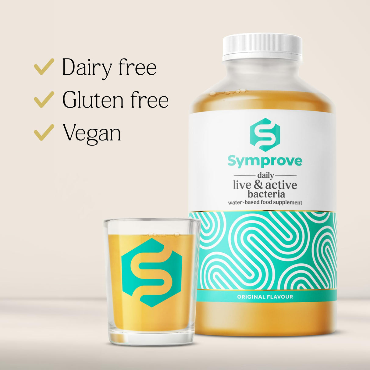 Symprove Symprove Original 4-Week Pack | Daily Essential Gut Health Supplement | Probiotic Drink with Live Bacteria, Vegan | 4x500ml