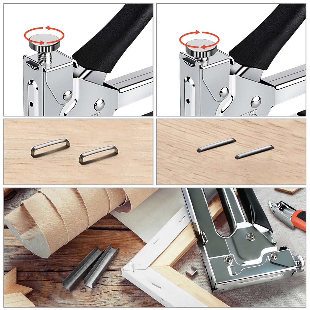 NEU MASTER Staple Gun, Light Duty Stapler Kit Come with 1600 pcs 5/16,3/8 inch JT21 Staple Strip, All Steel Tacker for General Repairs, Crafts, Upholstery, Decorating