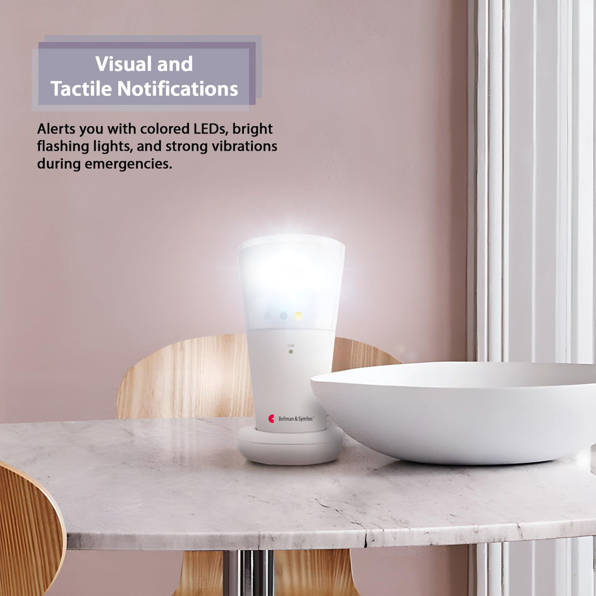 Bellman & Symfon Smoke Alarm Notification System with Flash Receiver and Bed Shaker - Flashing Light and Vibrations Alerts β Ideal for Deaf, Hard of Hearing, Heavy Sleepers