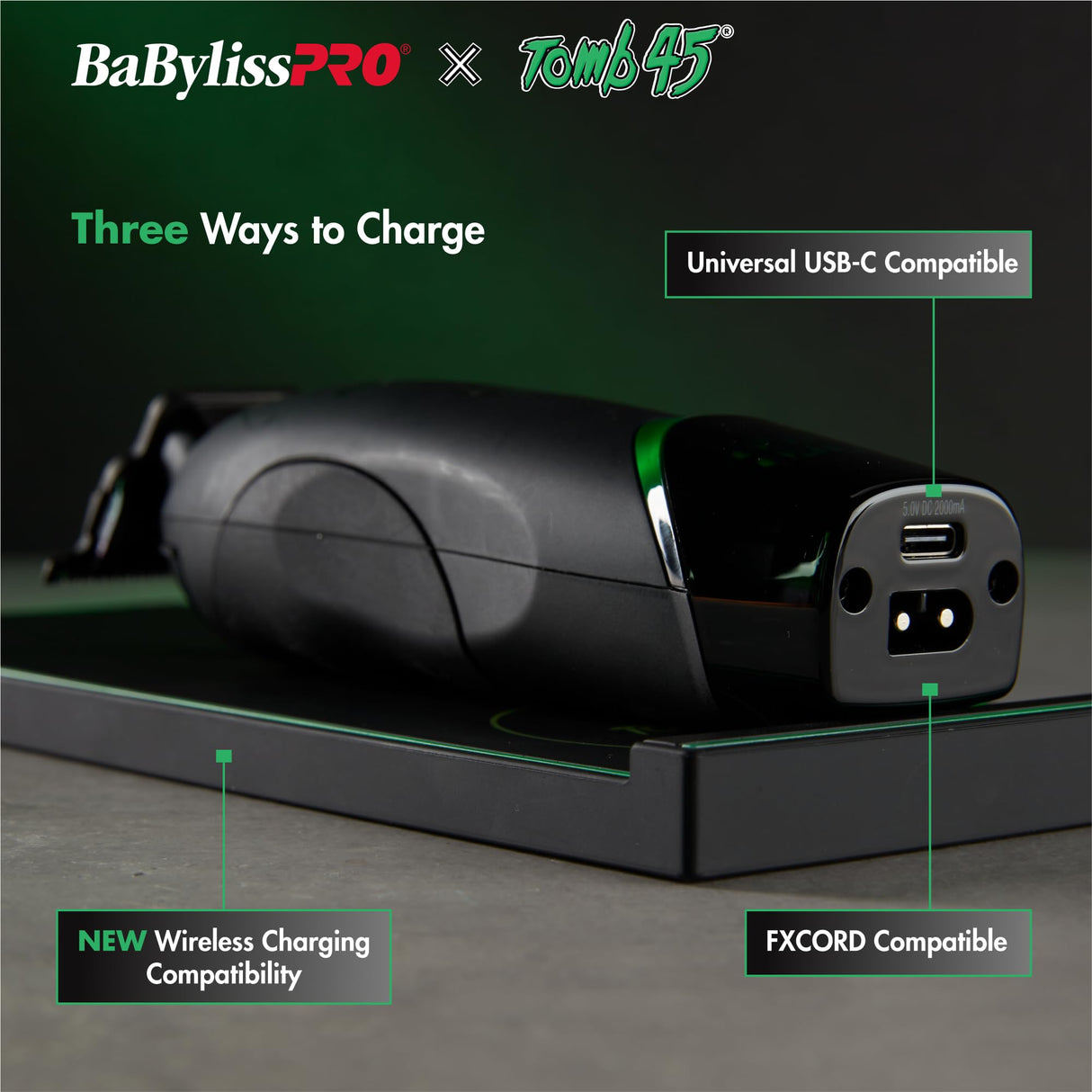 BaBylissPRO x Tomb45 Wireless-Charging Hair Trimmer for Men