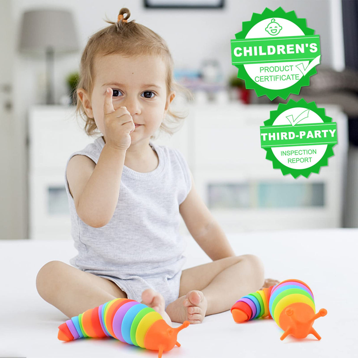 Cevioce Fidget Slug Toy, Sensory Slug Fidget Toy for Kids & Adults, 1 PC Cute Autism Sensory Toys for Autistic Children Great Birthday Gift for Girls Boys Toddlers Christmas Stocking Stuffers for Kids