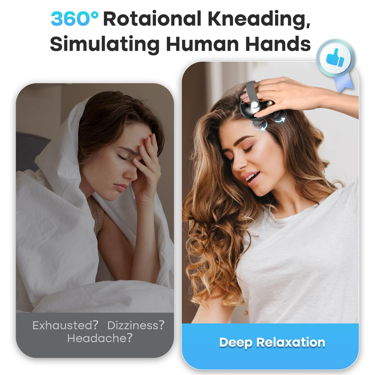 arboleaf Scalp Massager Rechargeable Head Massager Scalp Stress Relax, Waterproof Handheld Hair Scratcher with 8 Removable Massage Claws, Gift