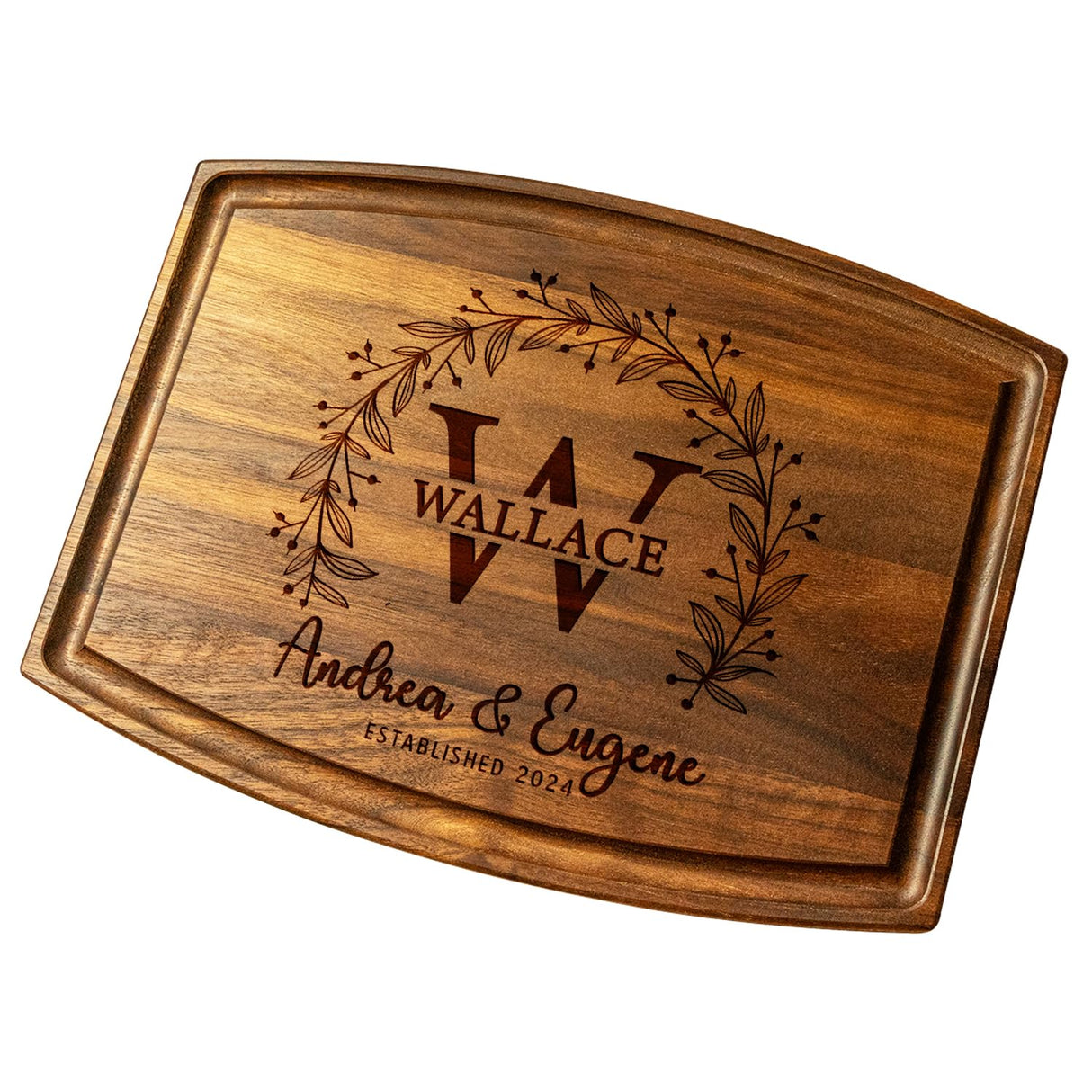 Crafted Custom Cutting Board - Personalized Cutting Board - Engraved Charcuterie Board - Wedding Gift for Couple - Best Present Idea for Bride, Bridal Shower, Anniversary, Christmas, & Housewarming