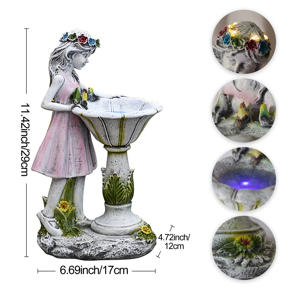 Voveexy Fairy Garden Statue, Solar Garden Angel Figurine Outdoor Decoration Waterproof Angel Sculpture for Patio Yard Lawn Porch Art Ornament Christmas Birthday Gift