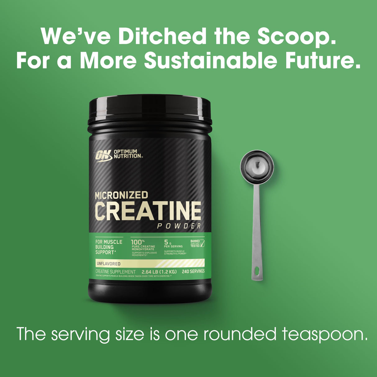 Optimum Nutrition Micronized Creatine Monohydrate Powder, Unflavored, 240 Servings, 1200 Grams (Packaging May Vary)