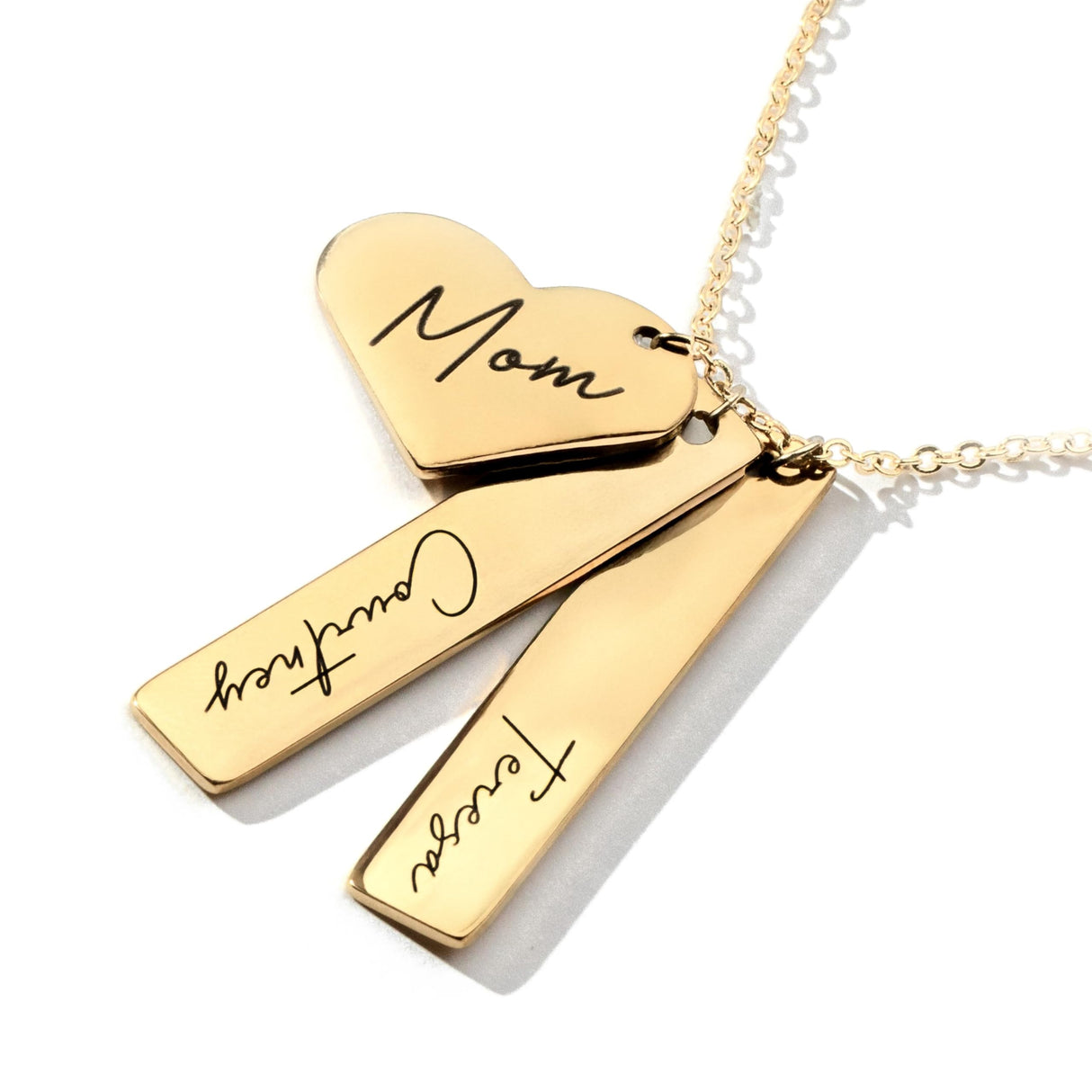 Custom Necklaces for Women - Mom Necklace for Women, Name Bar & Heart Charm