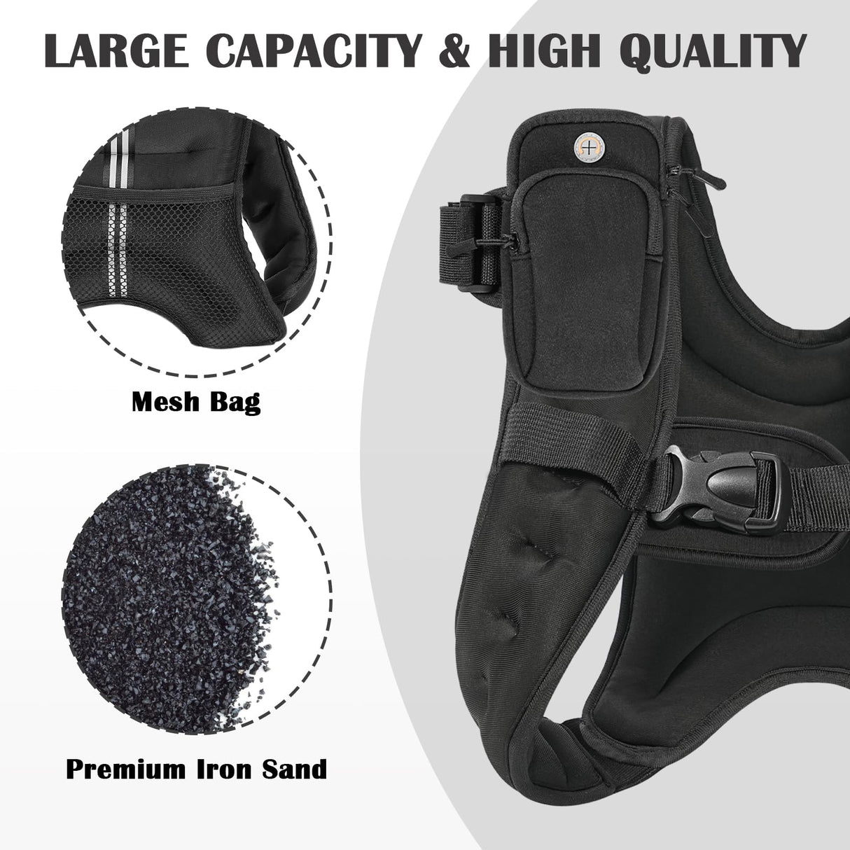 VBSD Weighted Vest for Women Men, 12lb Weight Vest with Reflective Stripe, Body Weight Vests Adjustable for Strength Training, Running, Walking, Workout, Jogging, Fitness
