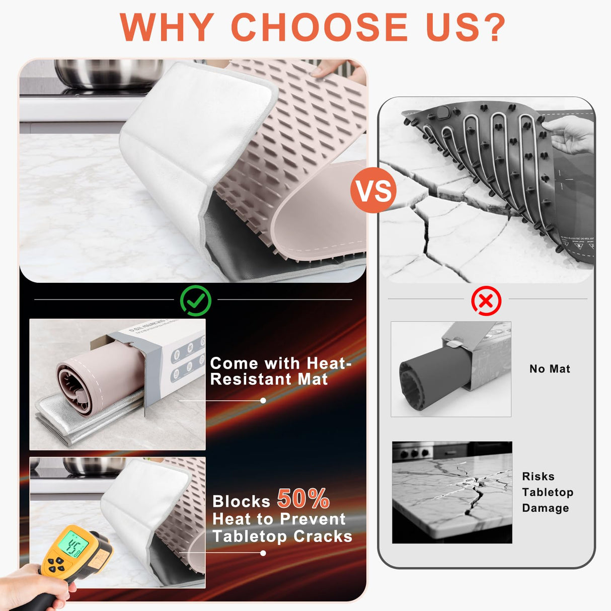 FYY Extra Large Warming Mat for Food with Heat Resistant Pad, Prevent Countertop Cracks, Keep Meal Warm, Rapid and Full Surface Heating, 6 Temp Settings, 6H Timer, Rollable Portable Food Warmer, Pink