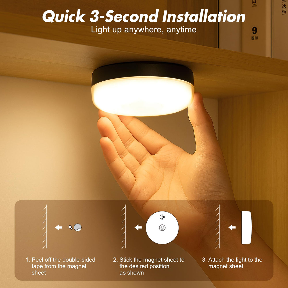 2-Pack Waterproof Shower Lights for Inside Shower, Rechargeable Shower Lamp