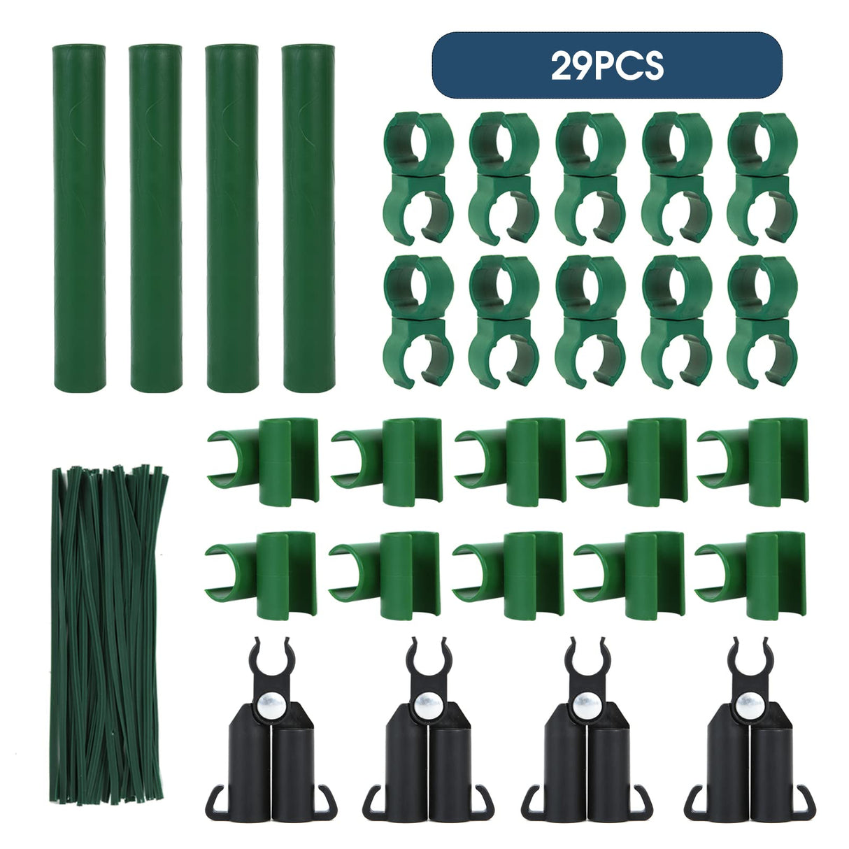Adjustable Plant Trellis Connectors, Plastic Garden Stakes Clips for 0.78 inch Diameter Poles Connecting Joints for Tomato Cage Cucumber Teepee Climbing Plants Frame