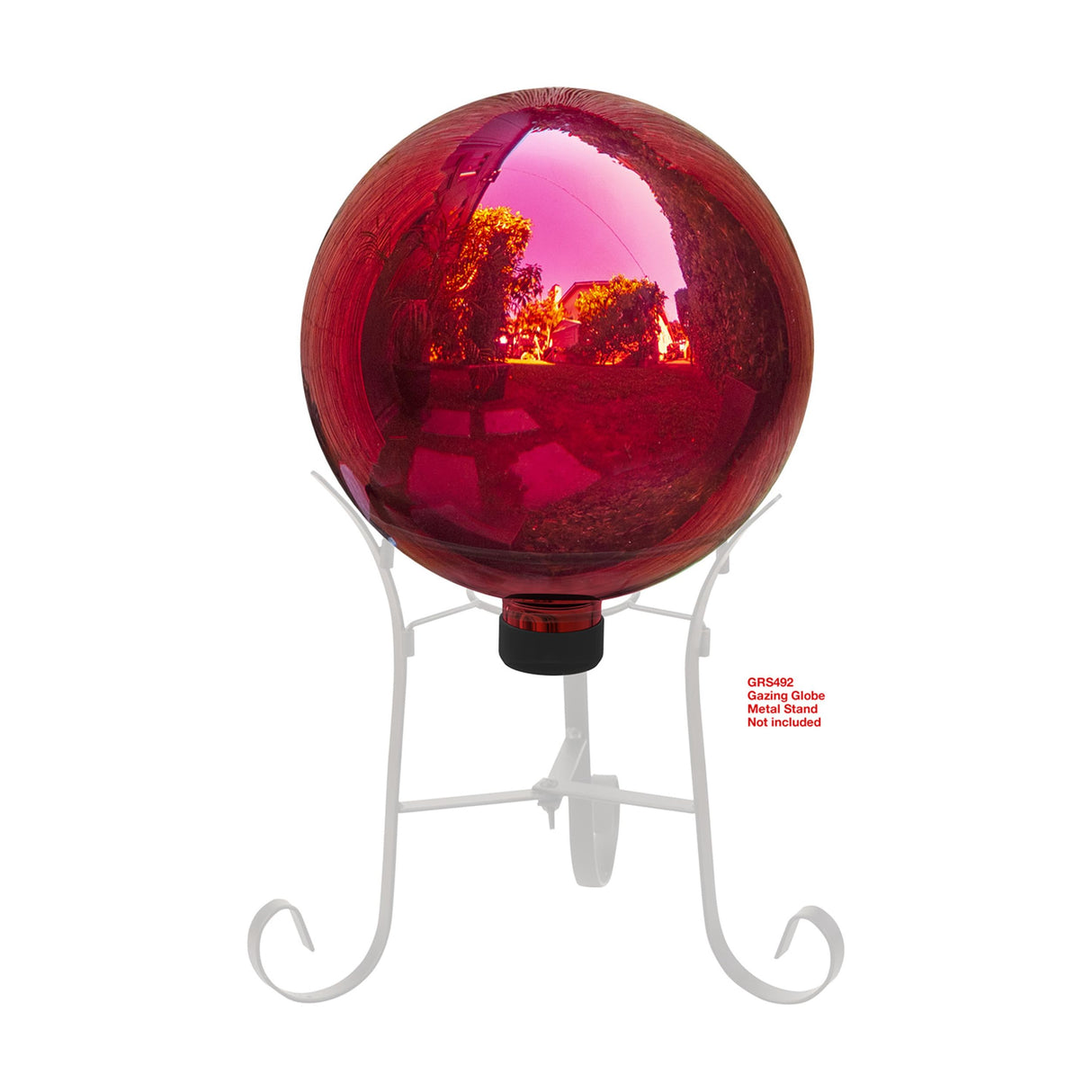 Alpine Corporation 10" Diameter Indoor Outdoor Glass Gazing Globe Yard Decor, Red