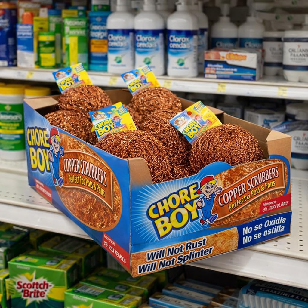 Chore Boy Copper Scrubber 36 Pieces Per Box.