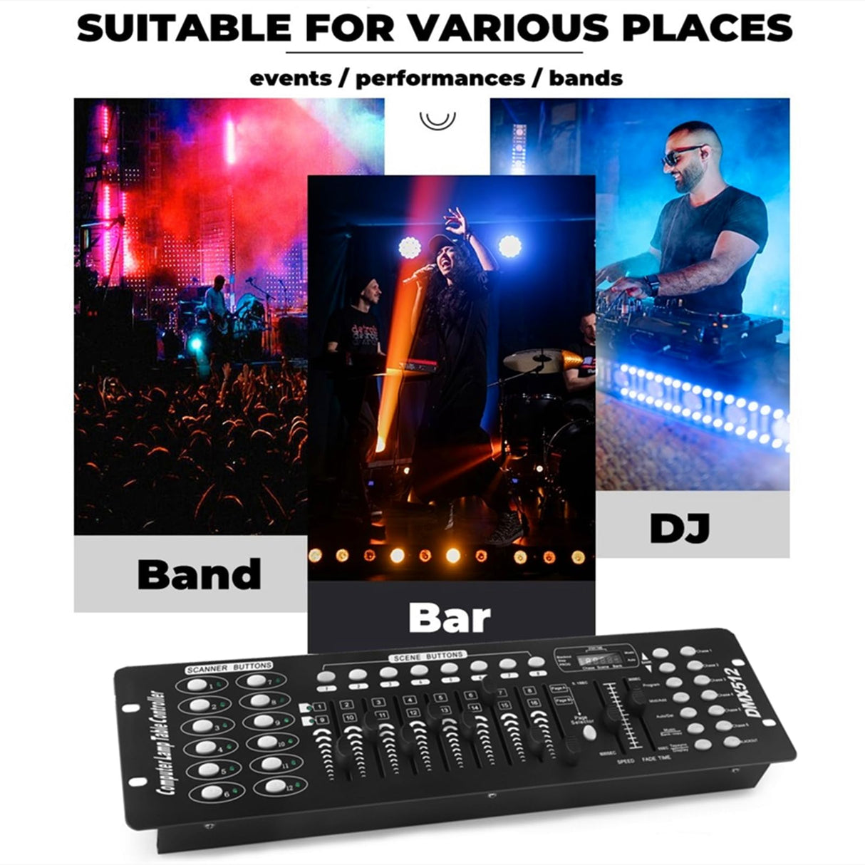 FODEXAZY DMX Controller, 192 Channel DMX 512 Light Controller DMX Console Stage Light Controller Panel Use for Editing Program of Stage Lighting Runing for DJ, Shows, Party, Christmas and Halloween