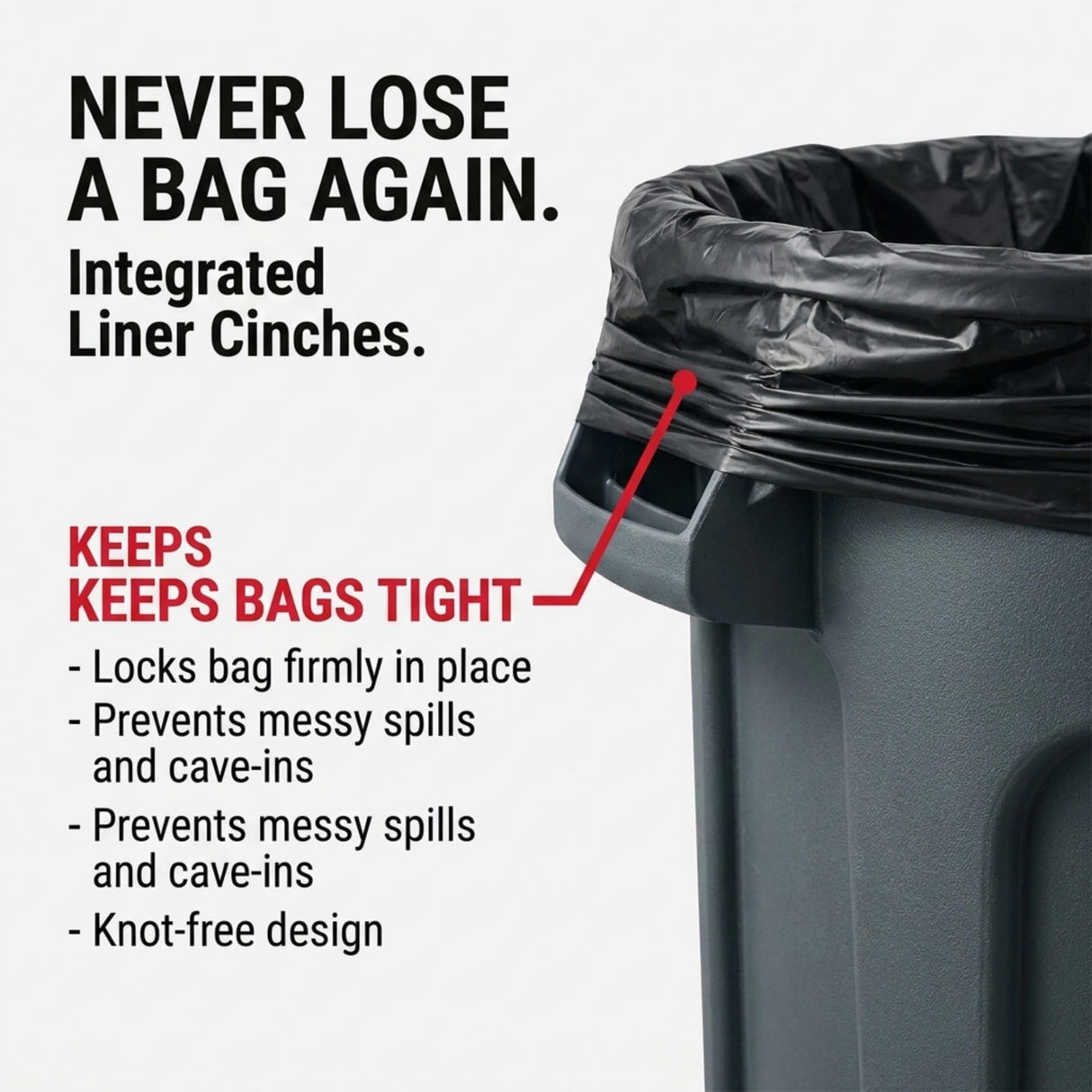 Kleen Commercial Gray Brute 44 Gallon Heavy Duty Round Trash Can/Utility Container/Garbage Container/Landscapers/Construction Sites/Restaurants/Offices/Warehouses, Made in The USA (2 Pack)