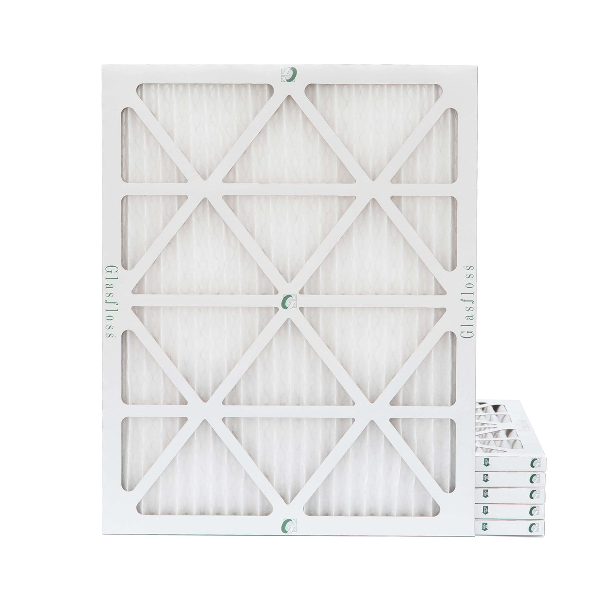 Glasfloss 20x24x1 MERV 10 (FPR 5-6) Pleated Air Filters Box of 6. Actual Size: 19-3/8 x 23-3/8 x 7/8
