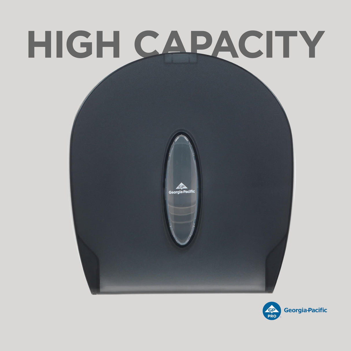 Georgia-Pacific Single-Roll Jumbo Toilet Paper Dispenser by GP PRO (Georgia-Pacific), Translucent Smoke, 59009, 10.610" W x 5.390" D x 11.290" H