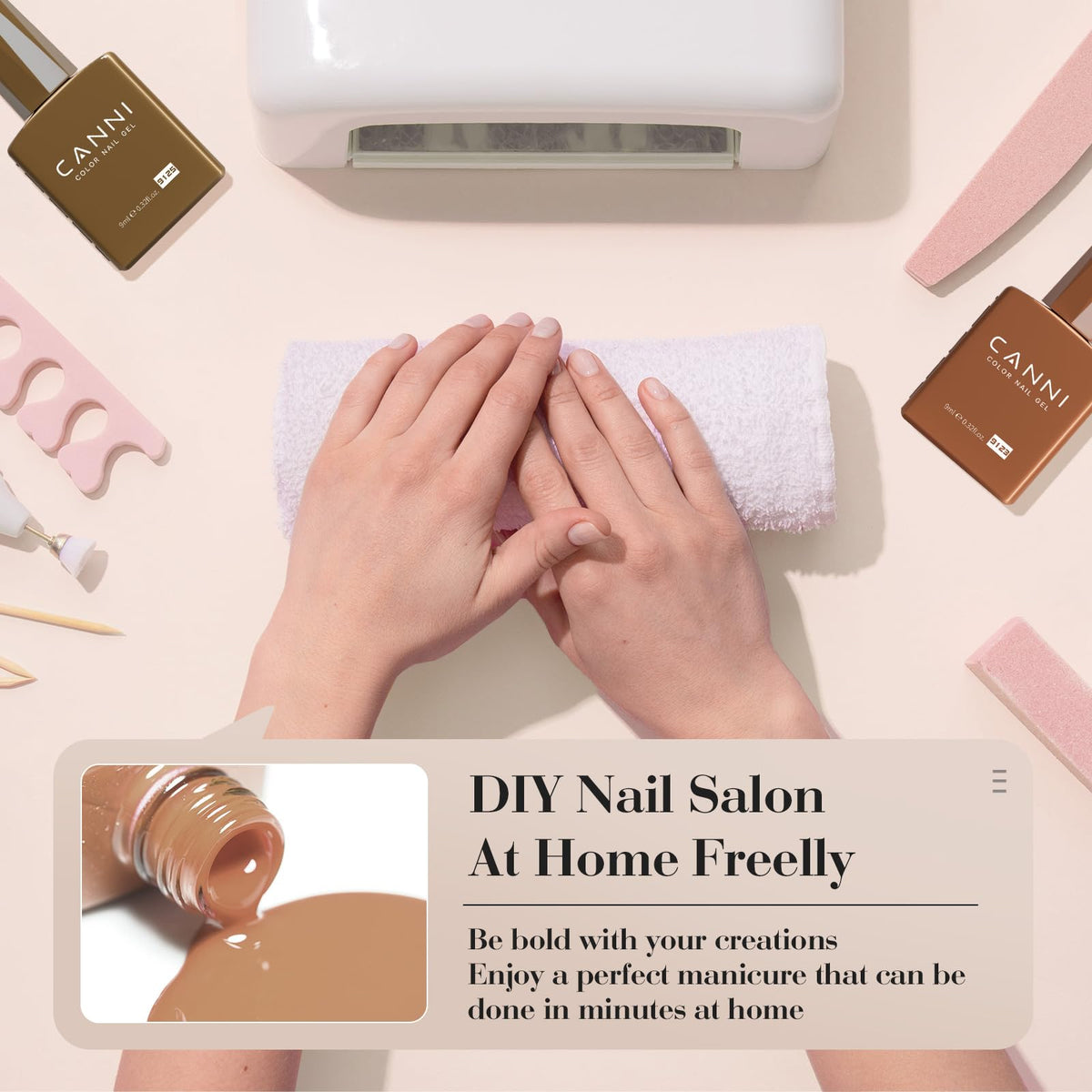 CANNI 6Pcs 9ml Hema-Free Nude Brown Fall Gel Nail Polish Set- Dark Brown Fall Colors Gel Polish Kit DIY at Home Salon Christmas New Year's Gifts for Girls
