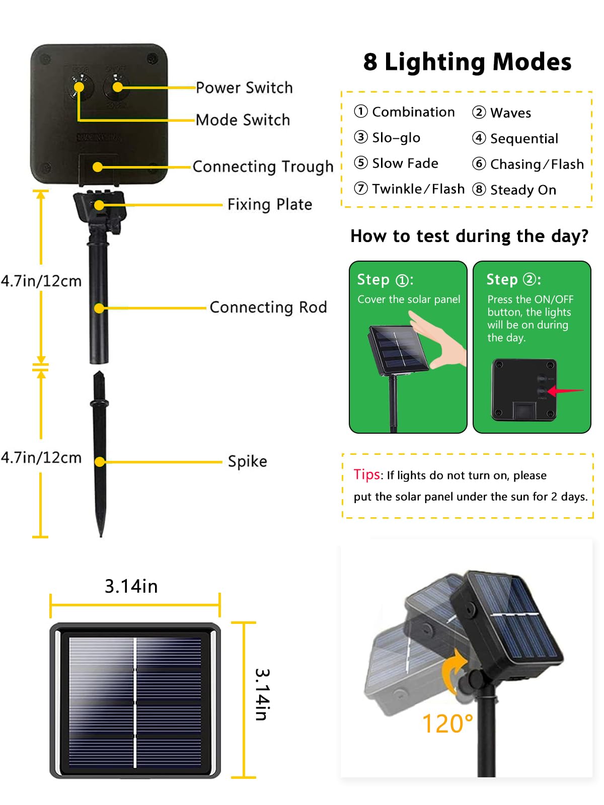 2 Pack 200 LED Solar String Lights for Outside, Solar Christmas Lights Outdoor with 8 Lighting Modes, Waterproof Green Wire Solar Powered Tree Light for Xmas Party Yard Garden Decorations (Cool White)
