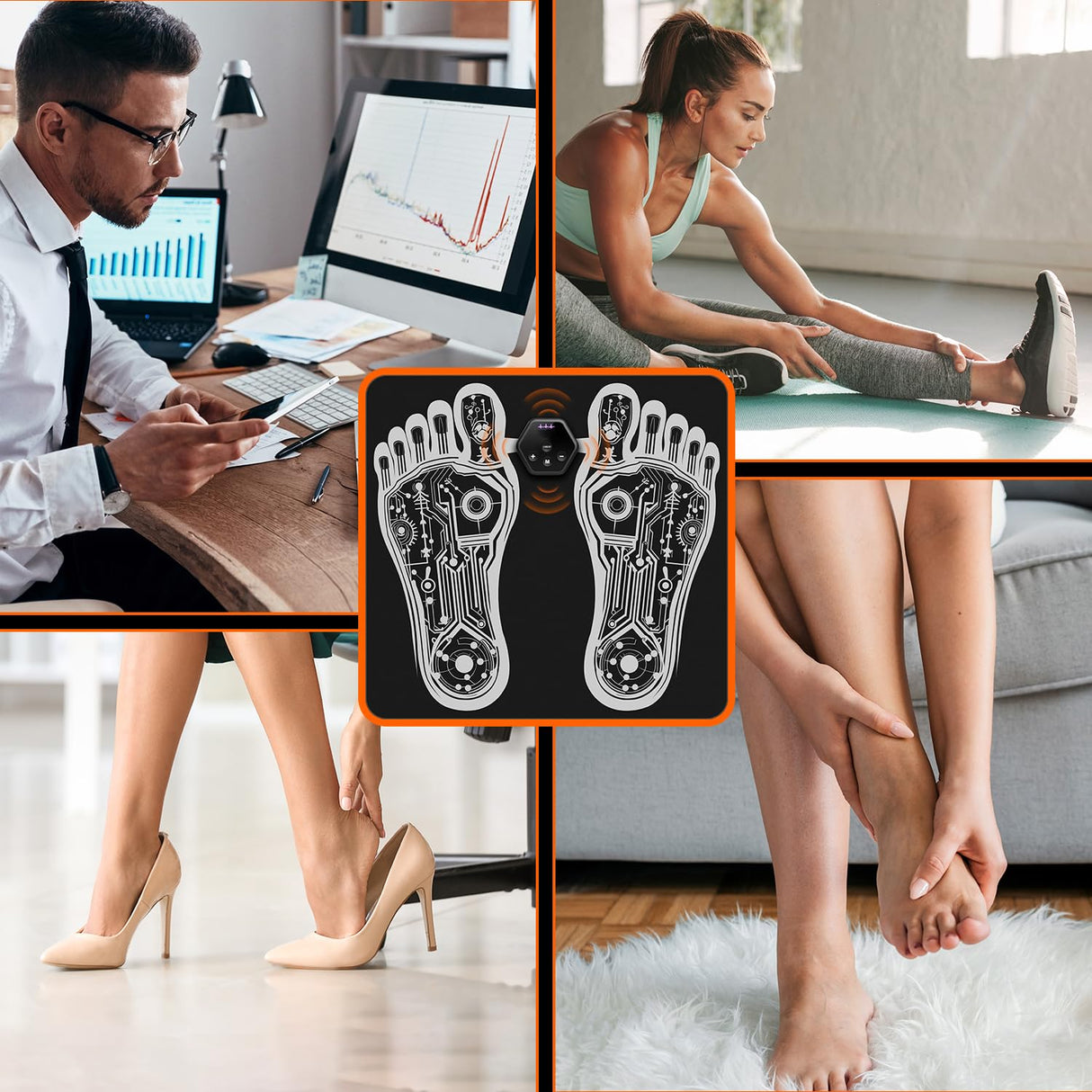 OKJY Transcutaneous Electronic Nerve Stimulator with Foot Electrode Pad