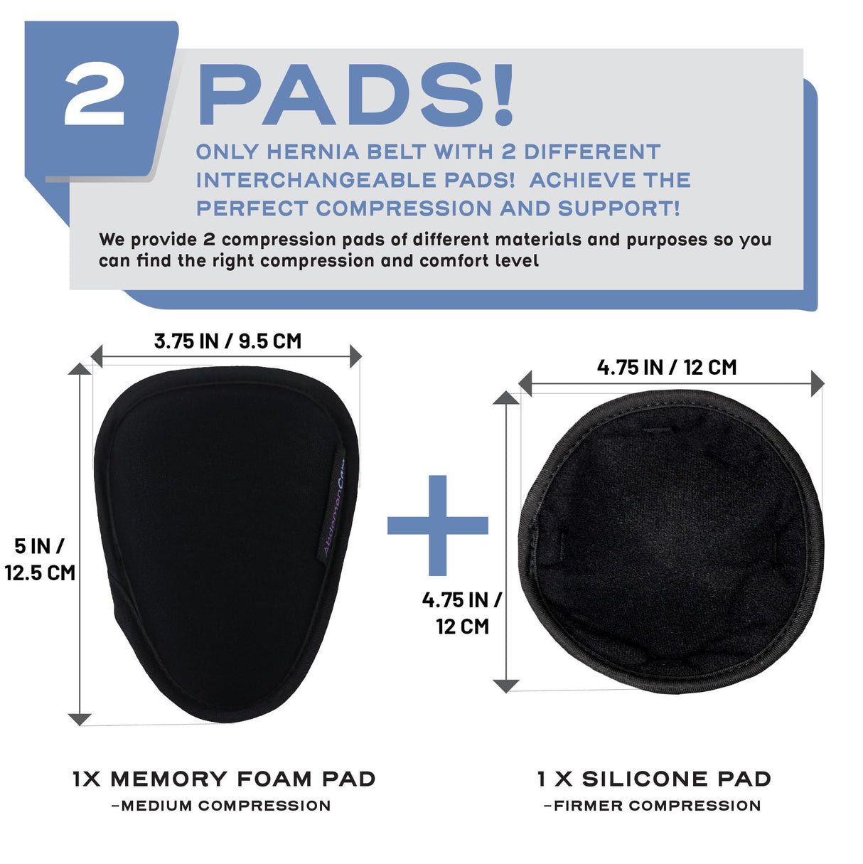 Abdomencare Umbilical Hernia Belt for Men and Women | Abdominal Hernia Belt for Women & Men with 2 Unique Compression Pads | Belly Button Umbilical Hernia Belts for Men | Hernia Support Binder | L/XL