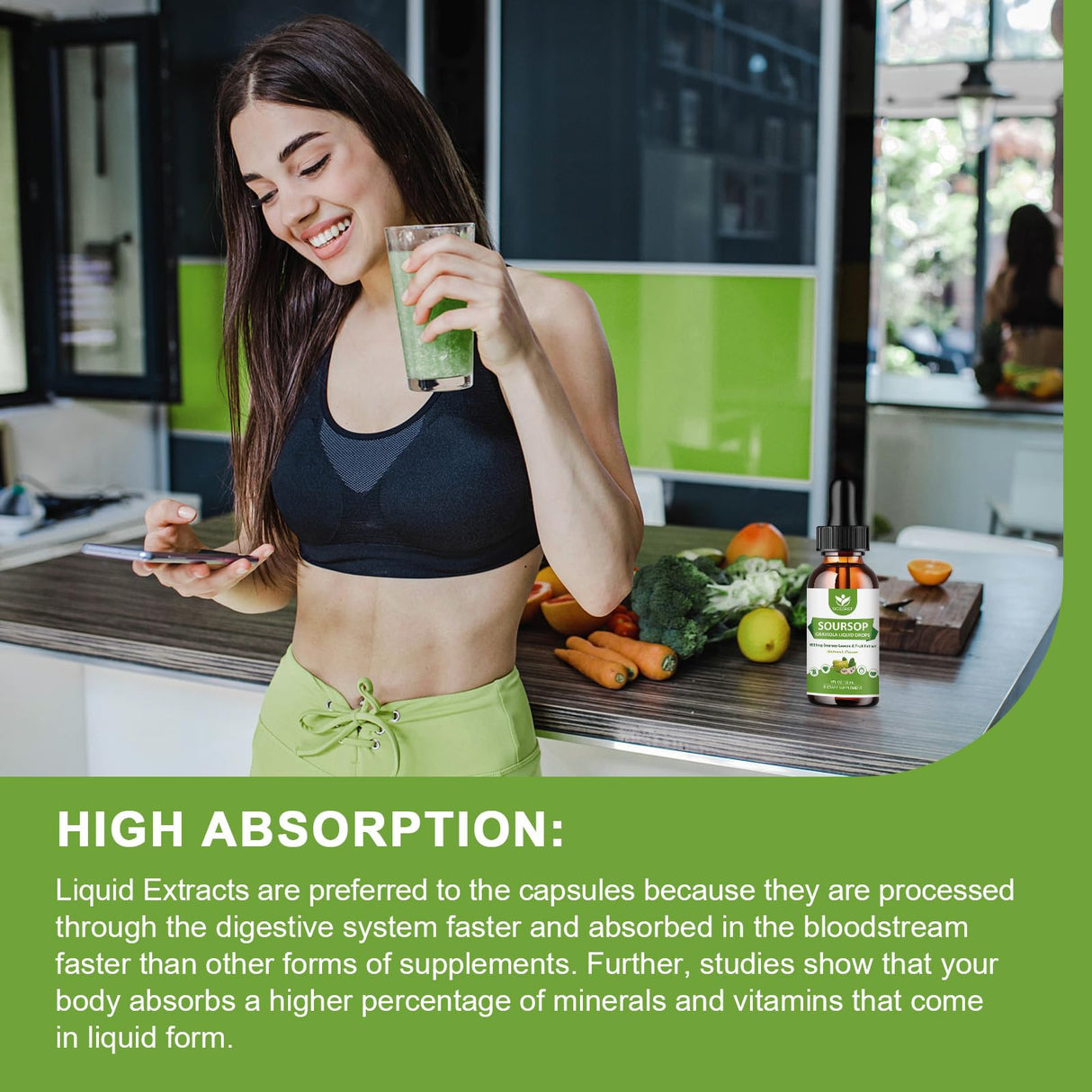 (2 Pack) Soursop Graviola Liquid Drops - 1800mg Soursop Extract - High Absorption Sour sop Bitters Liquid for Cell Support & Regeneration, Immune Support, Antioxidant, Relaxation, Sugar Free - 1 Fl Oz