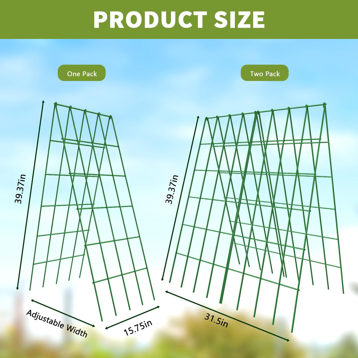UrGROWA Cucumber Trellis 2 Pack,Foldable A-Frame Garden Trellis