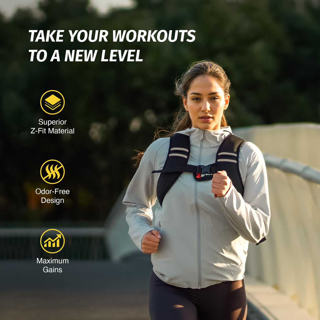 ZELUS Weighted Vest, Z-Fit Weighted Vest for Women and Men, 15 lb Weight Vest with Reflective Stripes & Adjustable Straps, Ultra Thin Weight Vest for Home Gym Strength Training Weight Loss Workout