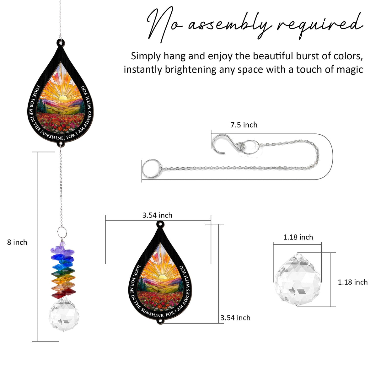 GIFTELIX Suncatcher Look for Me in The Sunshine - Sympathy Gift for Loss of Loved One - Grief Gifts - Heaven Funeral Keepsake - Gift for Women Daughter Friend Sister