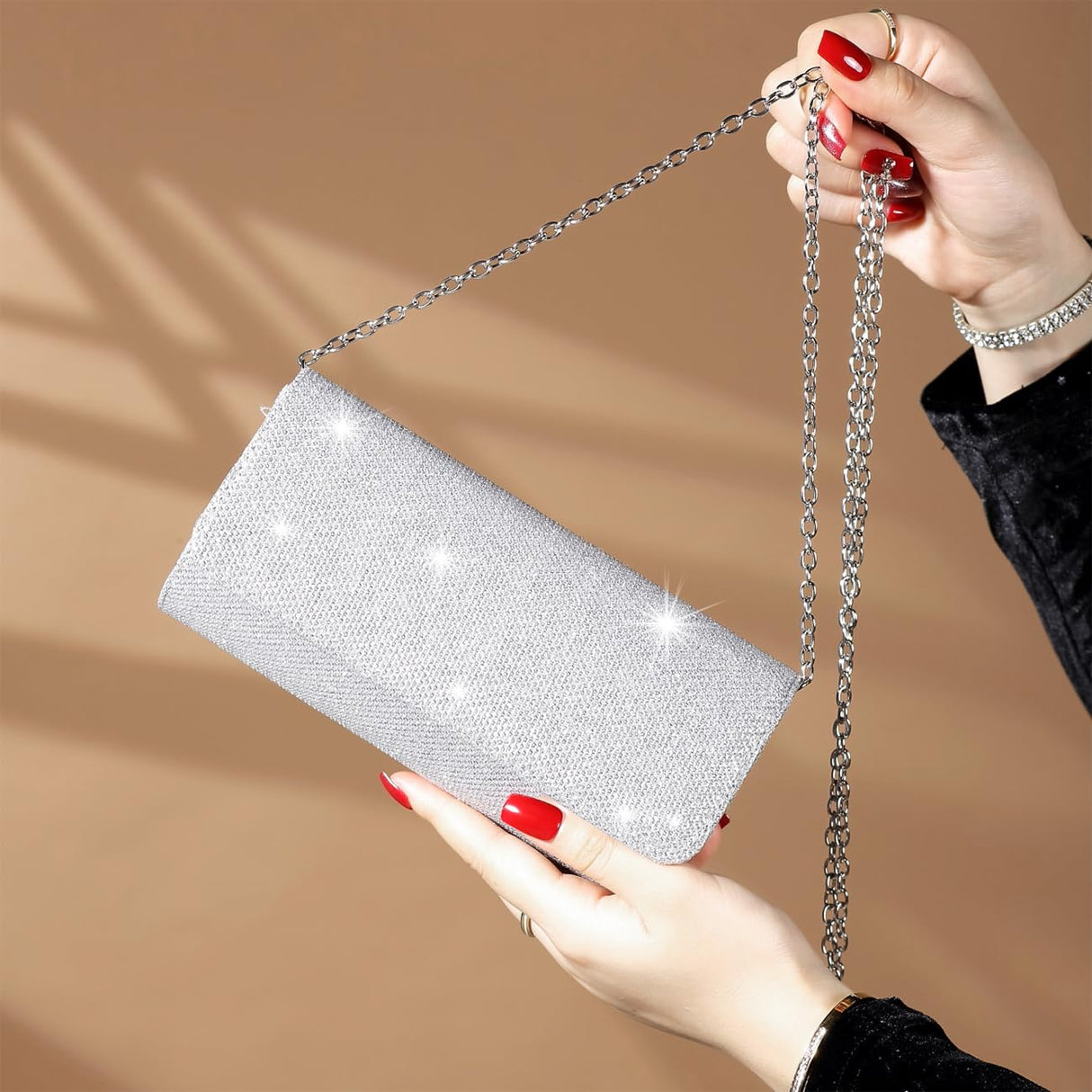 Aixiao Clutch Purse Jewelry Set Wedding Prom Evening Handbag Accessories