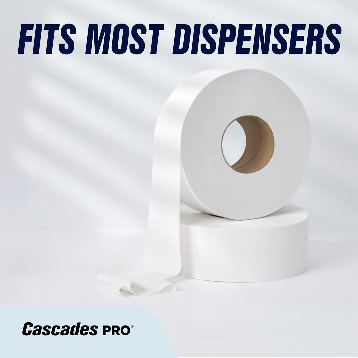 Cascades PRO Select Jumbo Roll Premium Bath Tissue 2-Ply - Suitable for universal dispensers -Toilet Paper is Septic Tank Safe, Certified, Recycled - 1000' length/Roll, 12 Rolls/Box - B140 - White
